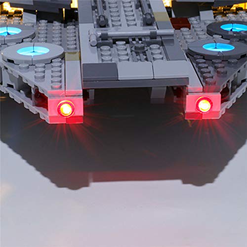 HYMAN LED Beleuchtung Set, Dekorations Licht für Millennium Falcon Raumschiff, Kompatibel mit Lego 75257 Star Wars (Kein… – Bild 7