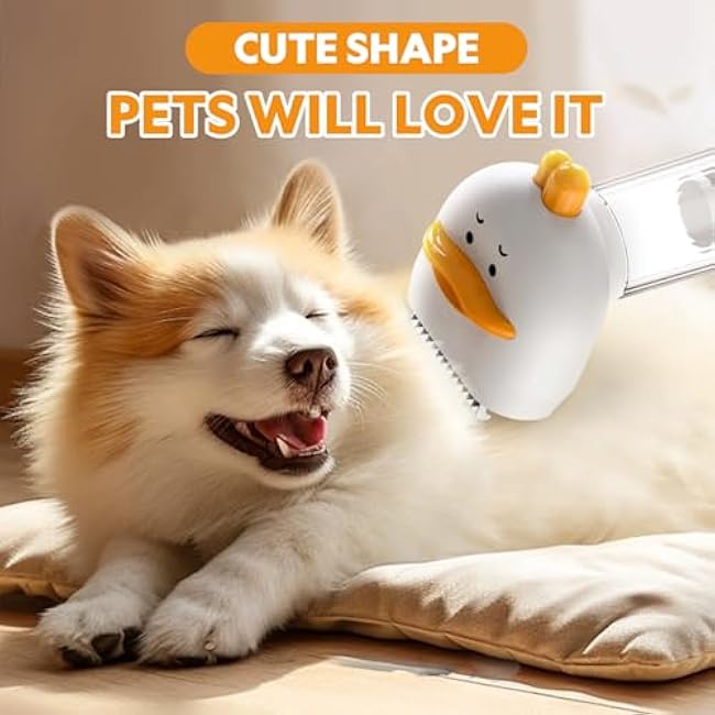 Cat Grooming Vacuum Kit with Brush, Low-Noise Pet Hair Shedding Trimming Grooming for Indoor Cats, 4 in 1 Pet Vacuuming Groomer for Long or Short Haired Kitten Accessories(White)-1paKfjZS