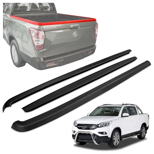CHROMEMASTER Cubierta del Borde para la Superficie de Carga del Pick-up Compatible con SsangYong Musso 4D 2018+ | Tira Protectora para el Borde de Carga; Protección contra Rayones y Daños a la Solapa