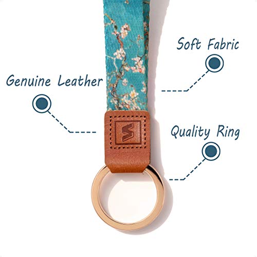 Image of Wristlet Lanyard Strap for Keys, Original Pattern Design Wrist Keychain Holder