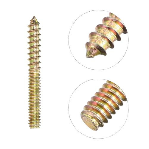 Image of uxcell 1 /4-20x2 Hanger Bolts, 8pcs Double Ended Screws Wood Dowel Screws for Furniture