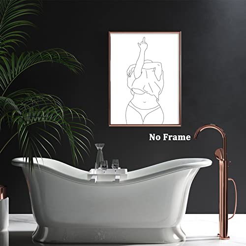 Minimalist Line Wall Art Line Silhouette Painting Woman Outline Art Body Line Art Black And White Line Artwork Line Gesture Canvas Modern Minimalist Abstract Line Art Woman Print 16X24Inch No Frame #TOP3