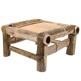 Petit tabouret en bambou – fabrication soignée, chaque détail étant pensé pour créer un tabouret d'essayage à l'aspect rustique