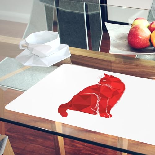Napperons chat rouge en liège style art moderne polygone haut de gamme - 6