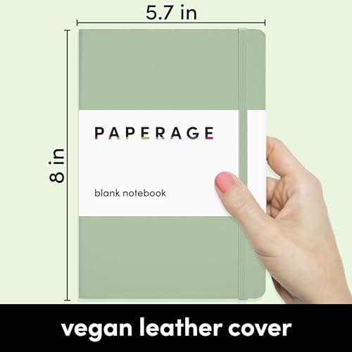 PAPERAGE-Blank-Journal-Notebook-Sage-Green-160-Pages-Medium-57-inches-x-8-inches-100-GSM-Thick-Paper-Hardcover