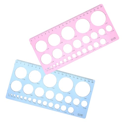 ledmomo 2個 多機能プラスチック製円形テンプレート 定規 精密な幾何学ステンシル 描画ツール オフィス 学校 家用携帯便利