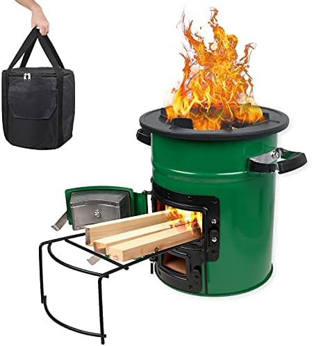 Rocket Stove, Acier inoxydable Rocket Stove, Poêle à Bois Camping...