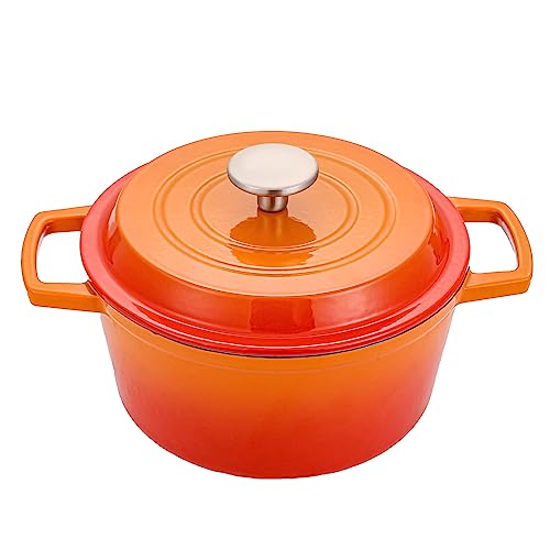 4.2 Quart Cast Iron Dutch Oven with Lid - Enameled Non-Stick Interior, Oven Safe to 500°F, Multi-Stovetop Compatible – F - Detailed View