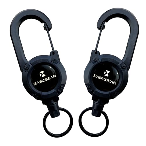 Porte-clés rétractable anti-perte avec boucle d'escalade pour badge de sécurité extérieur