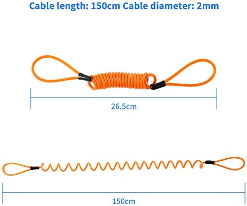 YOHOOLYO Alarm Disc Lock Motorcycle Disc Brake Lock Anti-Theft Waterproof 110 dB 7mm Pin 5ft Reminder Cable for Motorcycles Bike Scooter Carry Pouch (Black) Automotive - Color : Black Product Image