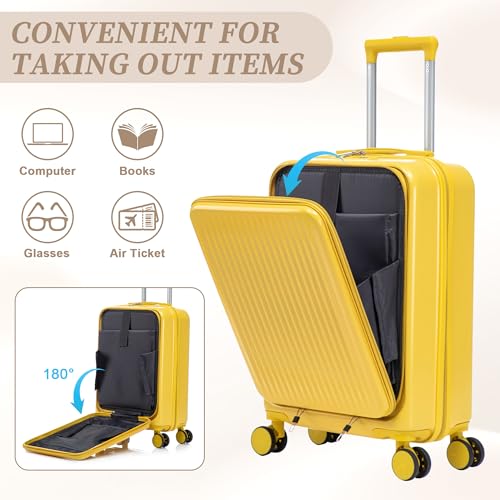 Image of 20 /14 Inch Hardside Luggage, Durable Suitcase with Spinner Wheels