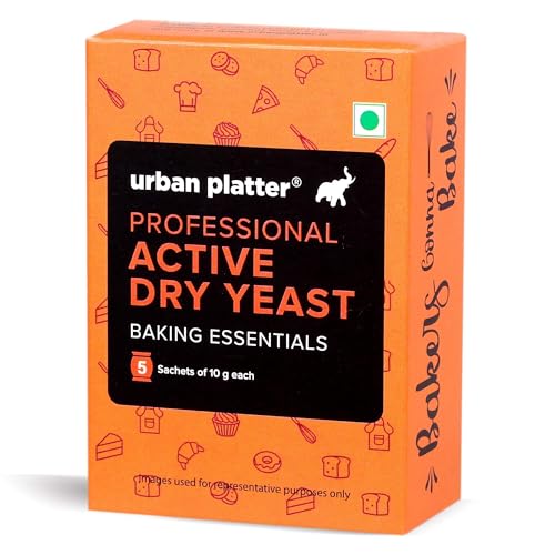 Urban Platter Baker's Active Dry Yeast, 50g (5 Sachets of 10g each)