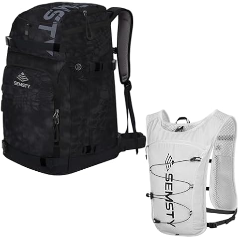 SEMSTY Ski Boot Bag & Hydration Hiking Vest Cover