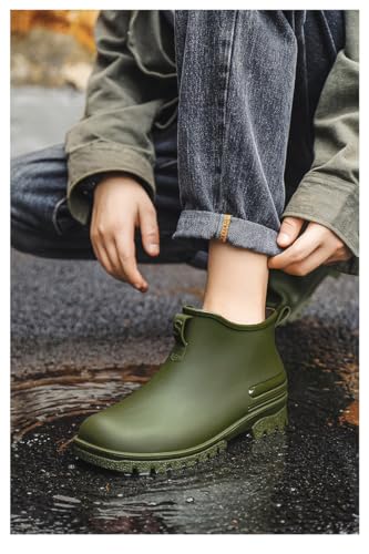 Unisex Slip-Resistant PVC Rain Boots for Men & Women, Low-Cut Waterproof Kitchen Shoes with Thick Sole, All-Season Comfort (Regular & Fleece Lined)4