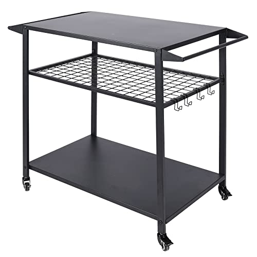 Piamomso Movable Kitchen Island, 3 Tier Multifunctional Rolling Storage Kitchen Cart, Serving Cart On Wheels For Dining Room, Restaurant #TOP12