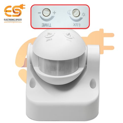 Image of Electronic Spices 300W /1200W Automatic Infrared Motion Sensor Switch | 110-240 AC Passive Infrared (PIR) Technology | with Sensor Light Switch 360 Deg
