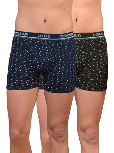 Image of Dollar Lehar Mens Combed Cotton Trunk - Pack of 2 - Actual Print May Vary