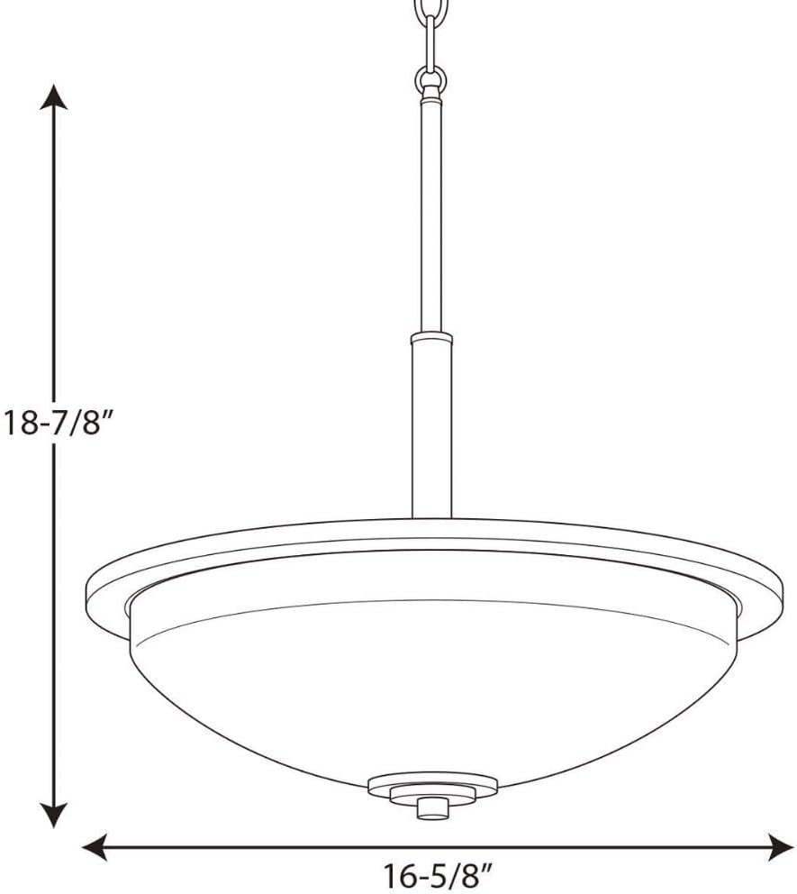 Progress Lighting P3450-104 Replay Collection Inverted Pendant, 16.625x16.625x18.875 in, 3-Light, Polished Nickel
