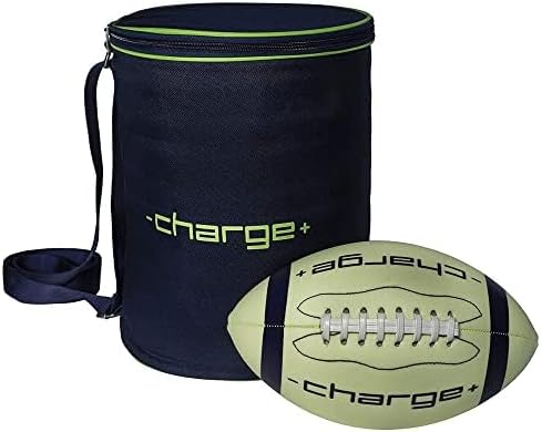 CHARGEBALL El kit original de fútbol americano profesional Fútbol premium que brilla en la oscuridad tamaño junior con carga LED, carga en 20