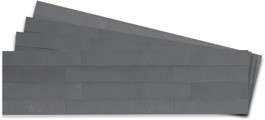 Tic Tac Tiles Peel and Stick Removable Stick On Kitchen Backsplash Bathroom 3D Natural Concrete Tiles (12-Sheet) (Slate Rock) CT02 Slate Rock