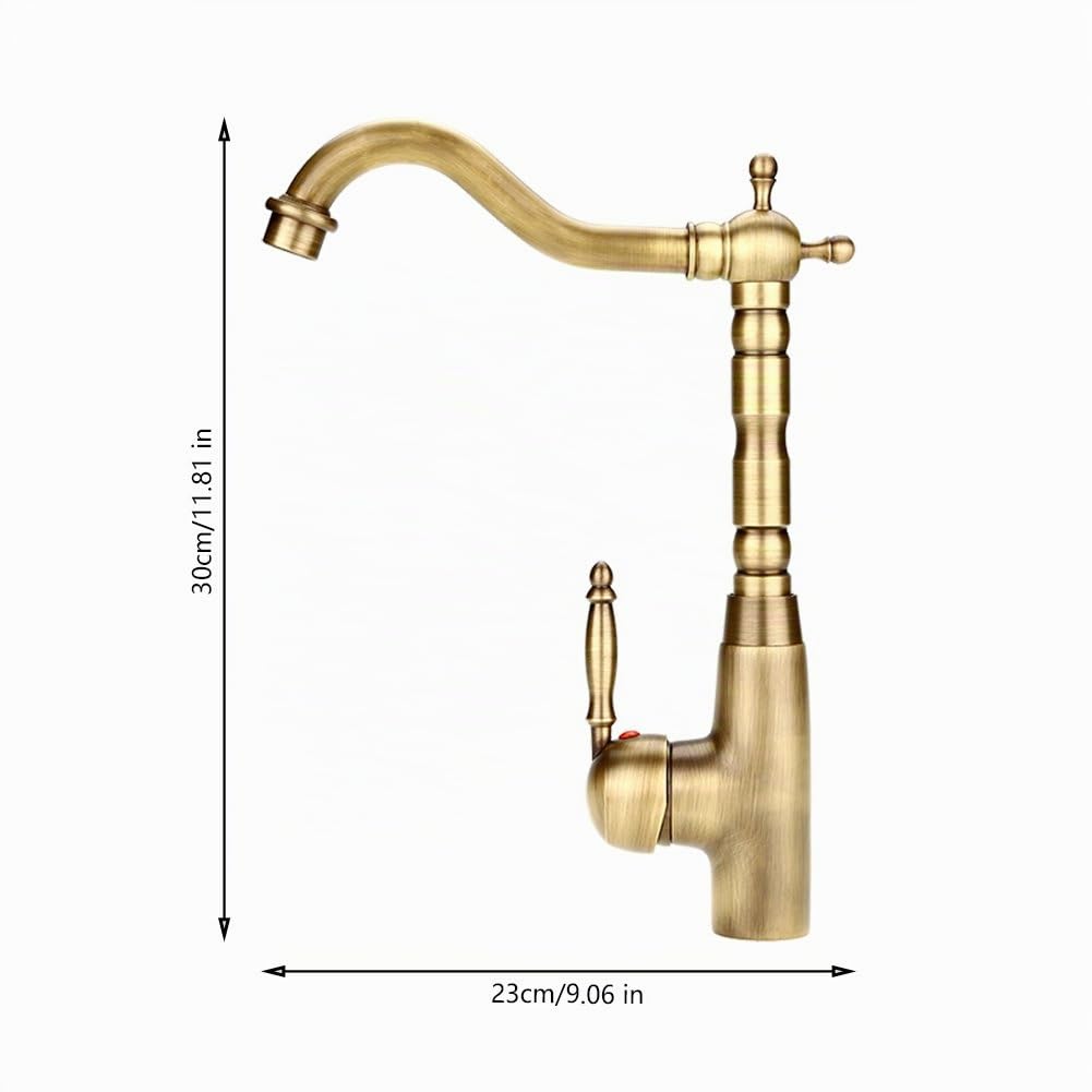Grifo De Lavabo Retro Grifo Mezclador De Manija con Grifo De Filtro De Agua De Manguera De Agua 2 para Baño De Cocina