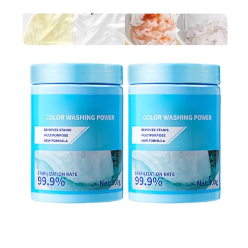 Polvo Limpiador Blanqueador con Oxígeno Activado, Blanqueador y Quitamanchas Natural con Oxígeno, Blanquea y Da Abrillantamiento a la Ropa (2PCS)