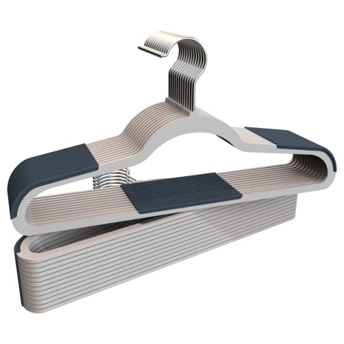 COM-FORT HOUSE | Perchas de Plástico Antideslizante | Medida 45cm| Perchas con Superficie Antideslizante | Gancho Giratorio de 360º | Pack de 24 Unidades |