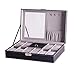 Produktbild Gymqian Upscale Watch Storage Case Schmuck Abschlussbarer Aufbewahrungskoffer Pu-Lederuhr Für Schwarze Frauen Mit Spiegel Für Speicher- Und Display-Uhr Geschenk/Schwarz/Freie Gr