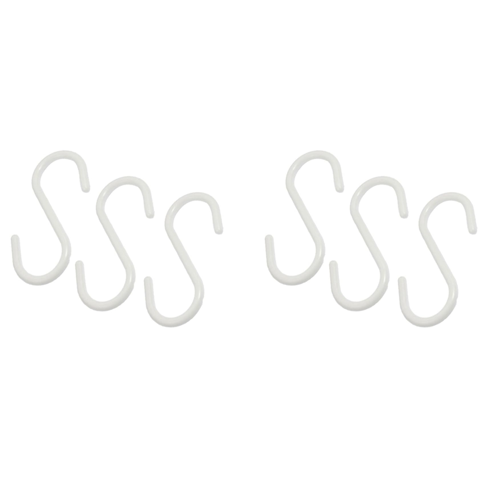 Fivetwofive 6 Pcs White Plastic S Shaped Hanging Hooks Scarf Apparel Hangers