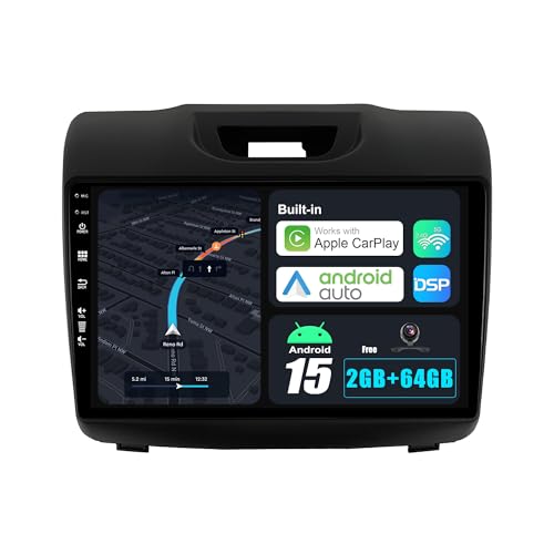 BXLIYER Android 15 IPS Autoradio pour Isuzu D-Max DMAX Chevrolet S10 (2015-2018) - 2G+64G - sans Fil Carplay + Android Auto - Caméra arrière GRATUITES - 2...