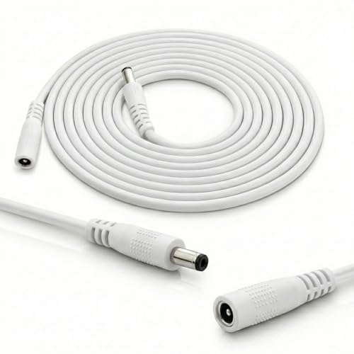 InLine - Cavo di prolunga DC universale per Amazon Echo Dot, striscia LED, telecamere di sorveglianza, presa DC/femmina 4,0 x 1,7 mm, bianco, 2 m