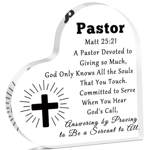 Regalo de agradecimiento al pastor, placa acrílica para pastor, predicador, sacerdote, religioso, cristiano, regalo de Navidad, cumpleaños, jubilación, para catolicismo, compañeros de trabajo, amigos