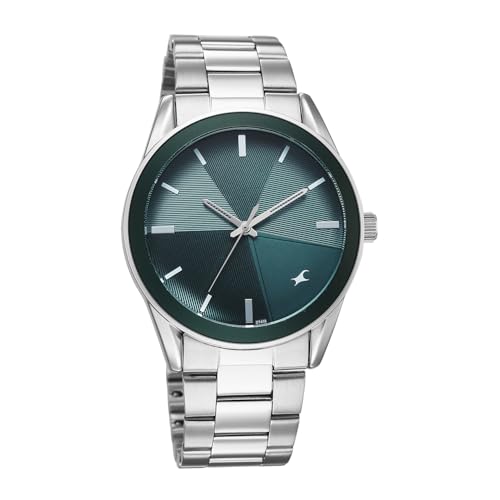 Image of Fastrack Stunners XI with Quartz Analog Teal Dial Silver Stainless Steel Strap Watch for Men - 38215KM01