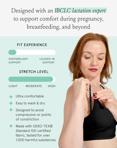 Image of Bodily Everything Bra - Wireless Nursing Bras for Breastfeeding, Soft Stretchy Maternity Sleep Bra with Clip Down Access