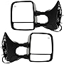 AutoShack KAPNI1320203PR Driver and Passenger Towing Mirrors Power Black Textured Heated Manual Folding Pair of 2 Replacement for 2006-2009 2010 2011 2012 2013 2014 2015 Nissan Titan 5.6L V8 4WD RWD