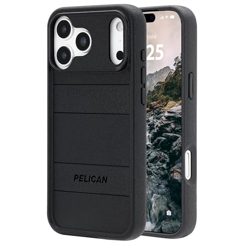 Image of Pelican Protector iPhone 17 Pro Max Case - Compatible with MagSafe- Black | Rugged Magnetic Phone Case with 16ft Military-Grade Drop Protection - Heavy Duty Shockproof Phone Cover for iPhone 17 Pro Max