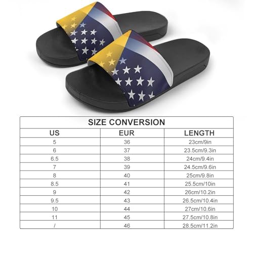 Flag of Chad And U.S. FLAG House Sandals Non-Slip Bathroom Slippers Beach Summer Shoes for Men Women2