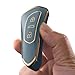 ELOHEI Key Fob Cover for Volkswagen, TPU Car Key Case Compatible with VW Golf 8, ID3, ID4, GTI, GTE, Seat Leon MK4,Tarraco, Ateca & Skoda Octavia (Gold Edge Blue)