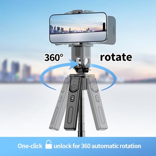 Image of Auto Face Tracking AI Gimbal Selfie Stick Tripod Stand,Detachable Bluetooth Remote Compatible for iPhone /Android, Best for Vlogging /Photo Shoot (F01 AUTO FACE Tracking Selfie Stick)