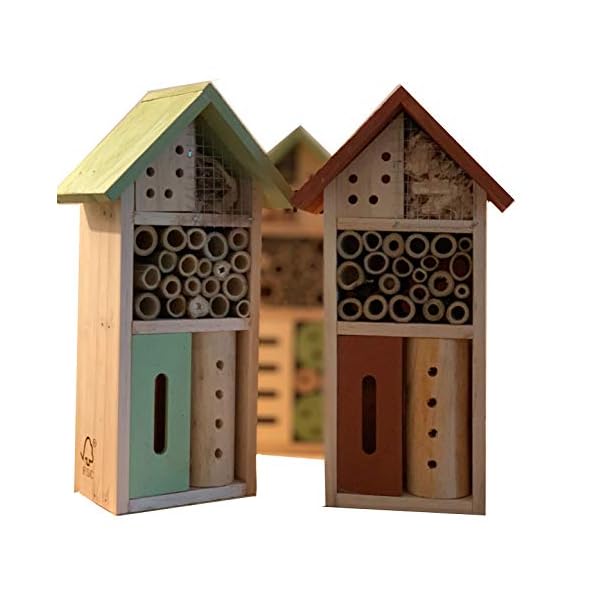 ZDTrading Insektenhotel, Insektenhaus für Terrasse, Balkon, oder Garten, zum Aufhängen, unbehandelt, naturbelassen, aus…