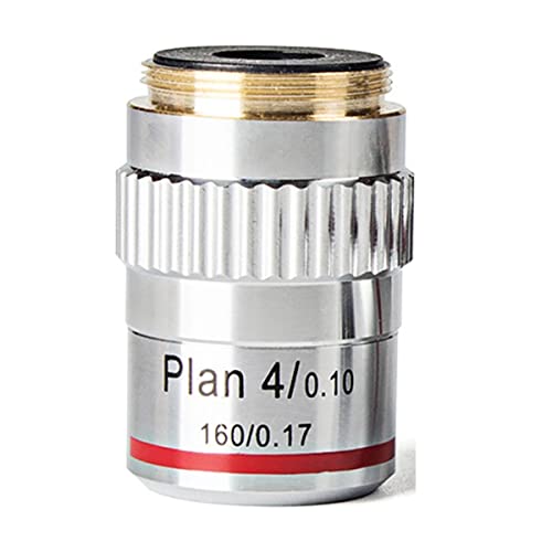 Microscope 4X 10X 20X 40X 100X Microscope Plan Achromatic Objective Lens 20.2 RMS Thread(4X)