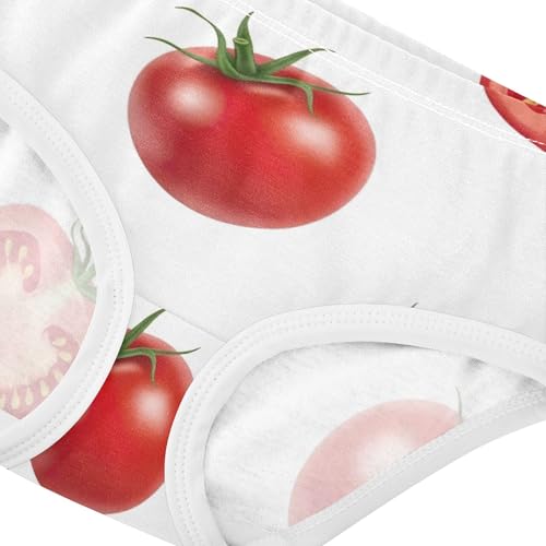 Delicous Tomatoes Prints White Panties for Girl Toddler Underwear Floral Cotton Animals Undies Kids Briefs 2t4