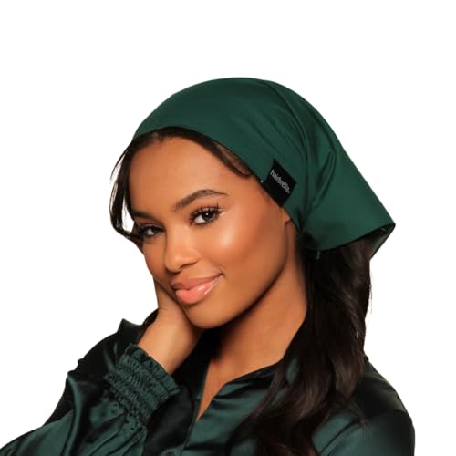 Hairbrella Satin-Lined Bandana Waterproof Rain Scarf Headband Satin Scarf (Evergreen)