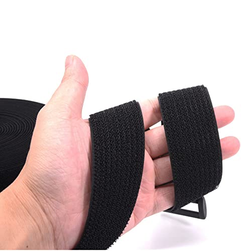 Huapx 16Ft Reusable Nylon Fastening Cable Straps, 1”Wide Cut-To-Length Self-Adhesive Hook And Loop Heavy Duty Securing Straps,Cinch Straps With 25 Buckles Cord Organized Storage And Tidy (1" X16Ft) #TOP5