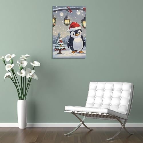 Toile esthétique pingouins JTKLQBN en impression haute définition