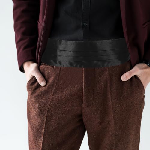 Set de pajarita y fajín para hombre GLEAVI negro y blanco miniatura 6