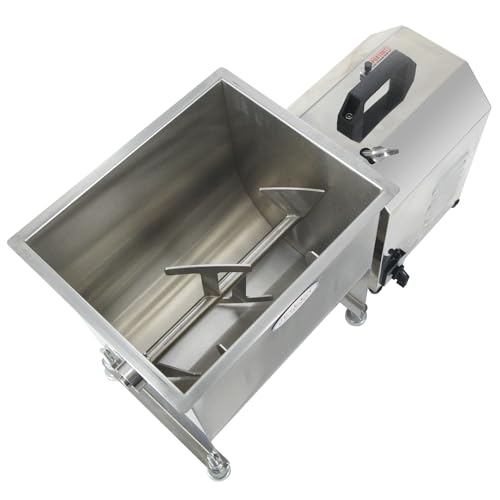Image of Hakka 15lb /7.5L Electric Meat Mixer, Stainless Steel 10L Capacity Fixed Tank Commercial Meat Mixer with Motor for Sausage Restaurant Food Processing Equipment