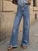 Trendy Queen Women's Wide Leg Jeans, Relaxed Loose Straight Leg with Raw Hem, Comfort Denim Pants Blue 18