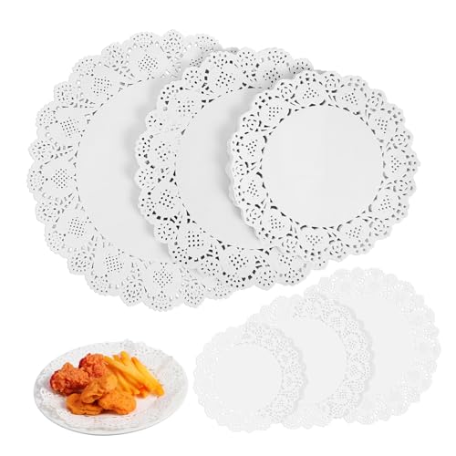 Napperons papier ronds blancs bords dentelle absorbant 300x - 2