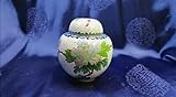  Zen Man Deckeldose Dose mit Sockel Messing emailliert Cloisonne China D9cm H10cm